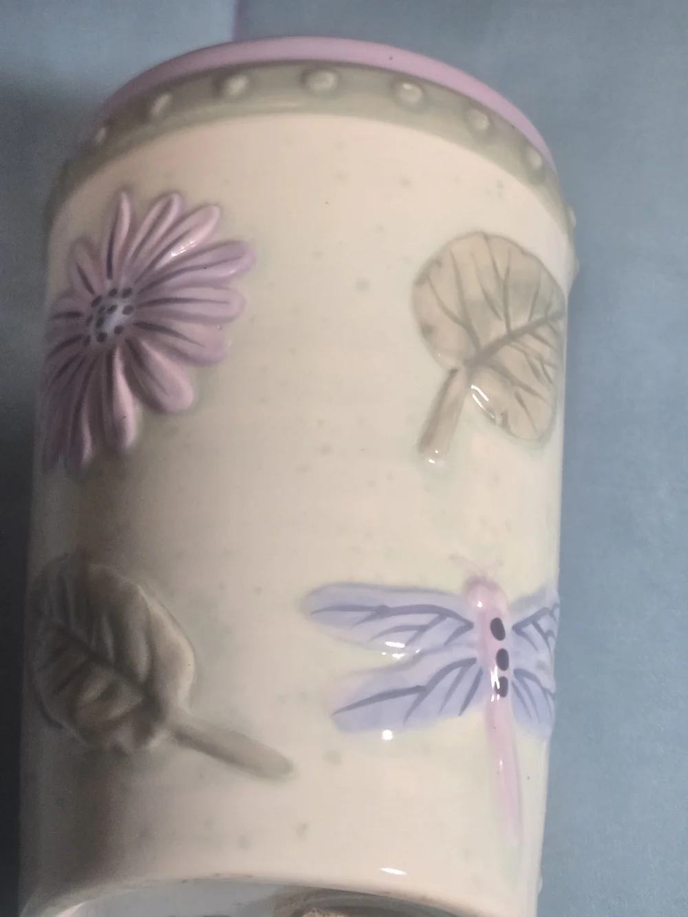 Ceramic Lavender Floral Toothbrush Holder - Unbranded